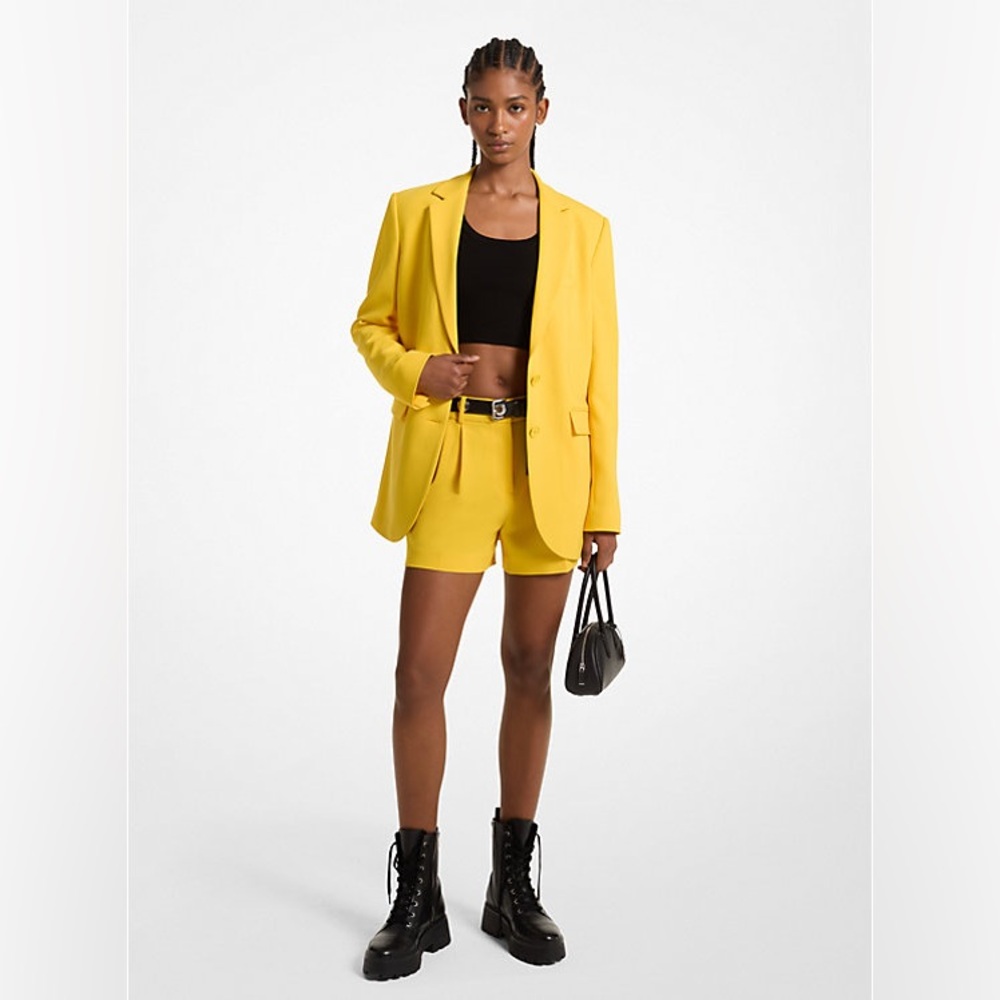 New - Michael Kors Crepe Boyfriend Blazer in Dandelion Gold